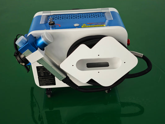 SDQY 300W portable laser cleaner with wheels.