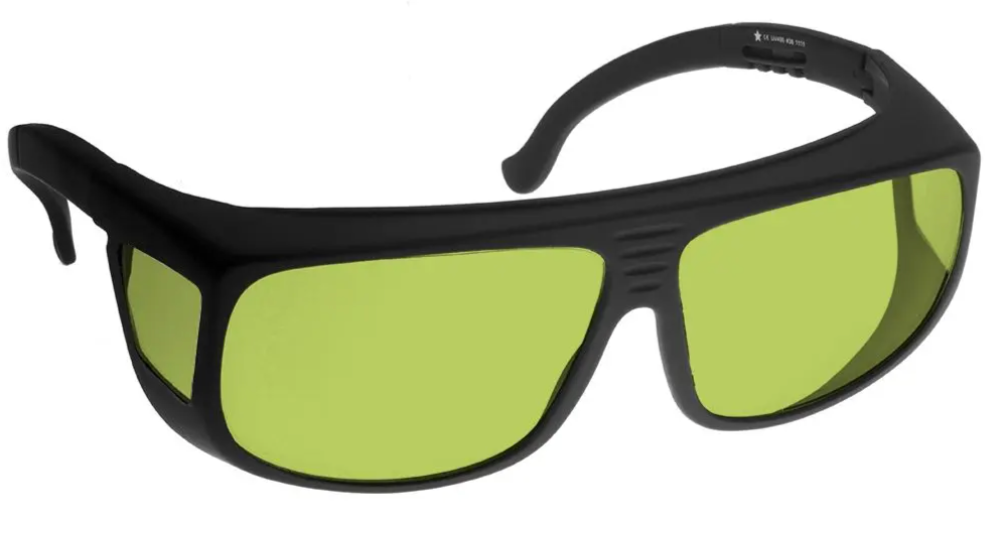 Fiber Laser Cleaning Safety Glasses - Over Glasses - Green Lens - 1064nm - OD 7+ Protection